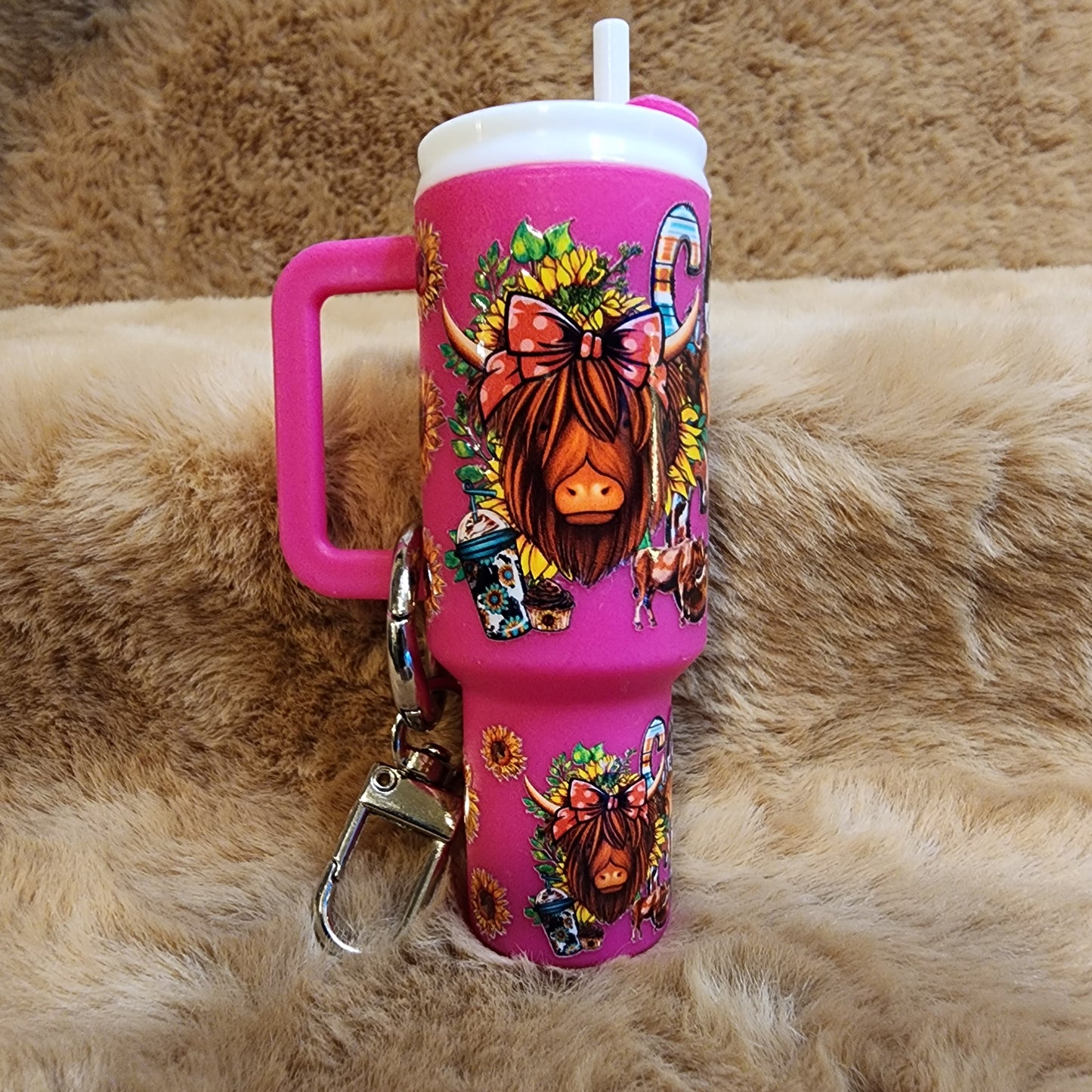 Coffee Then Cows Mini Tumbler Keychain