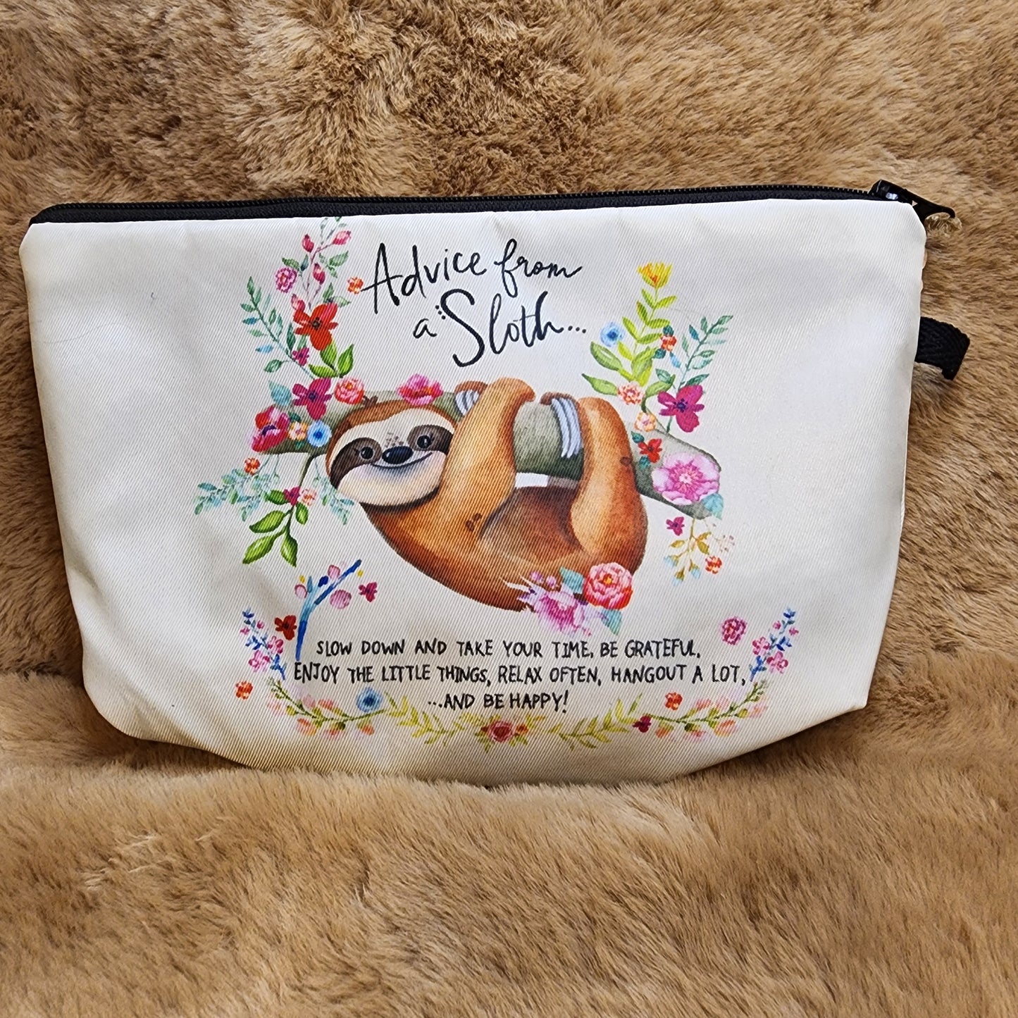 Advice From A Sloth Nylon Makeup bag