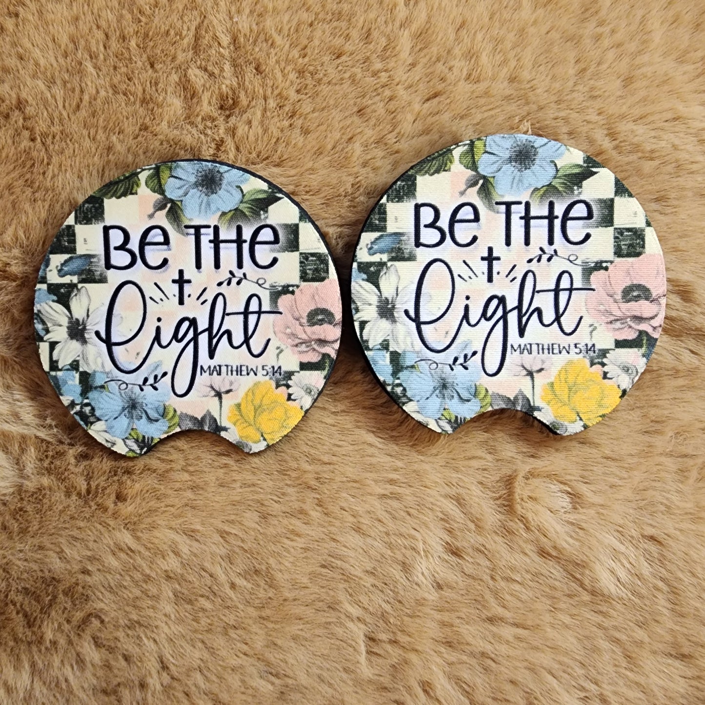 Be The Light 2 pc car coaster set