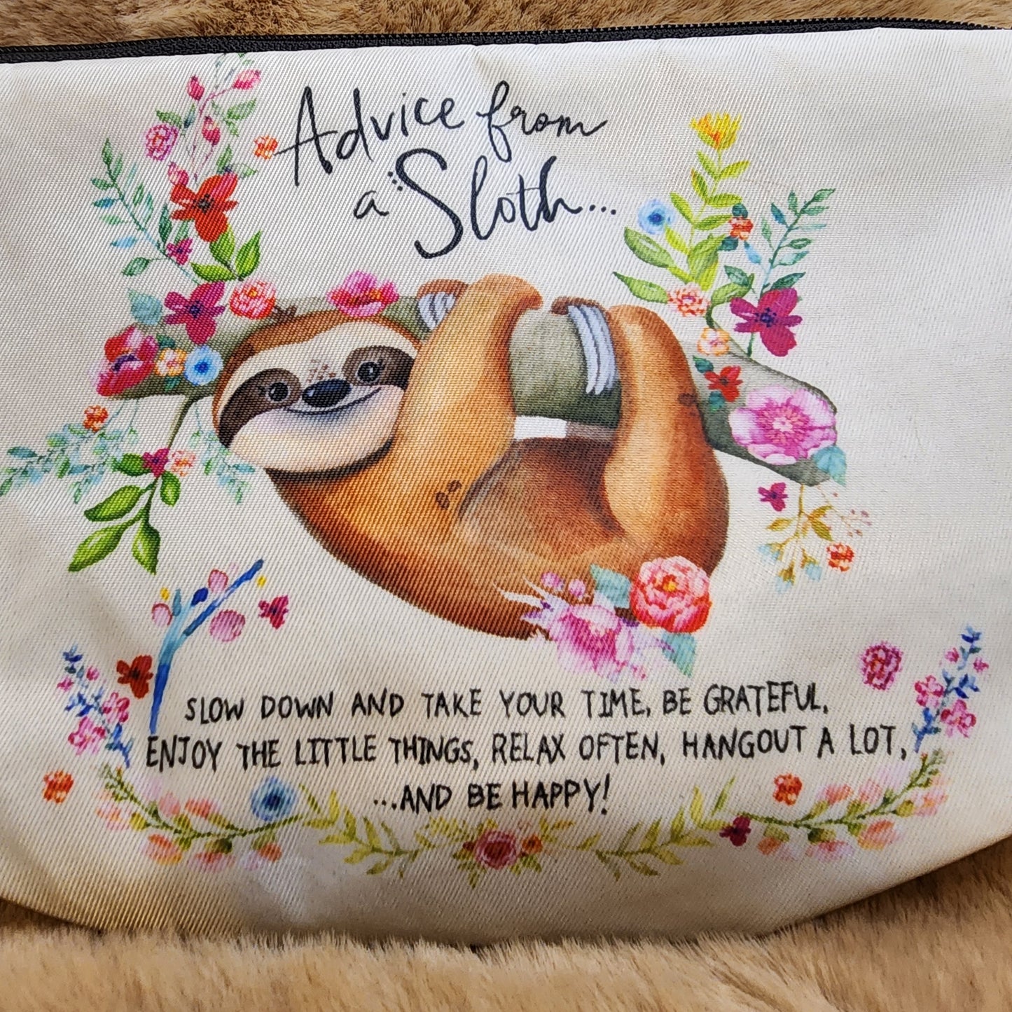 Advice From A Sloth Nylon Makeup bag