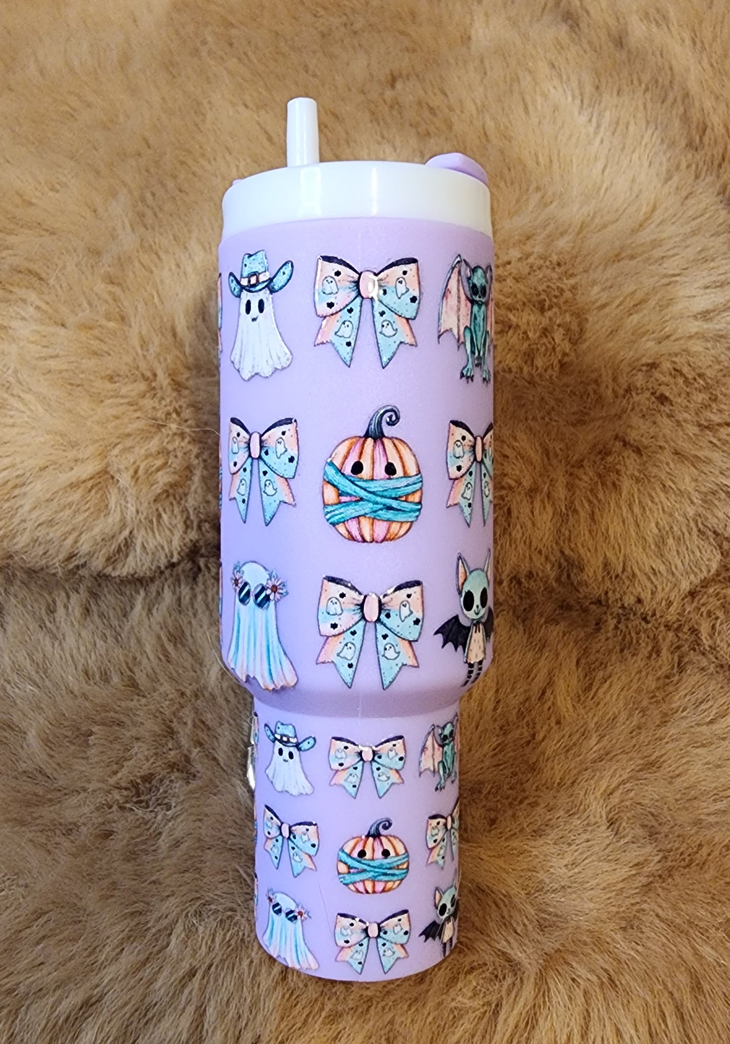 **CLEARANCE** Ghosts, Bows & Pumpkins Halloween Mini Tumbler Keychain