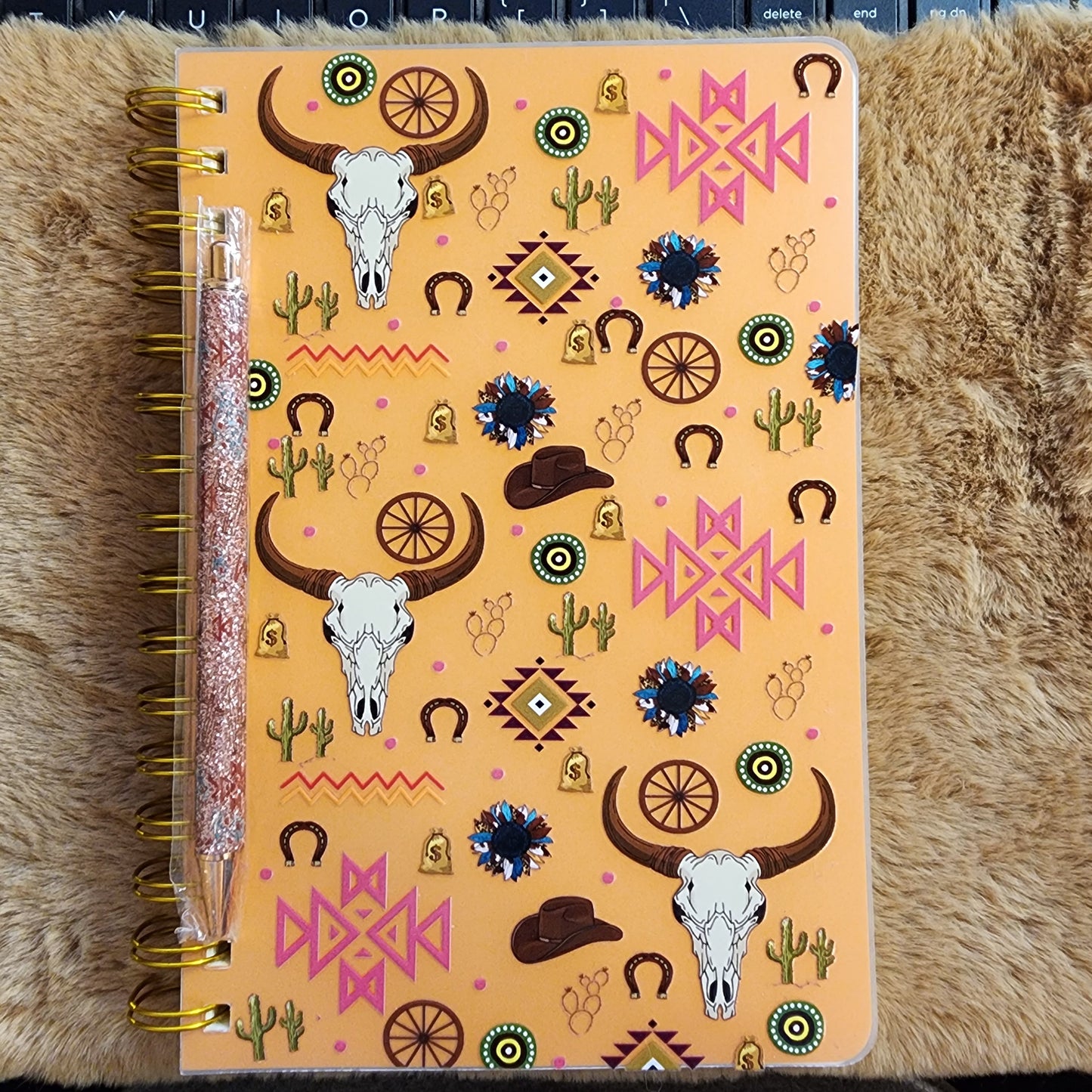 Cow Skull Notebook/Journal with matching pen