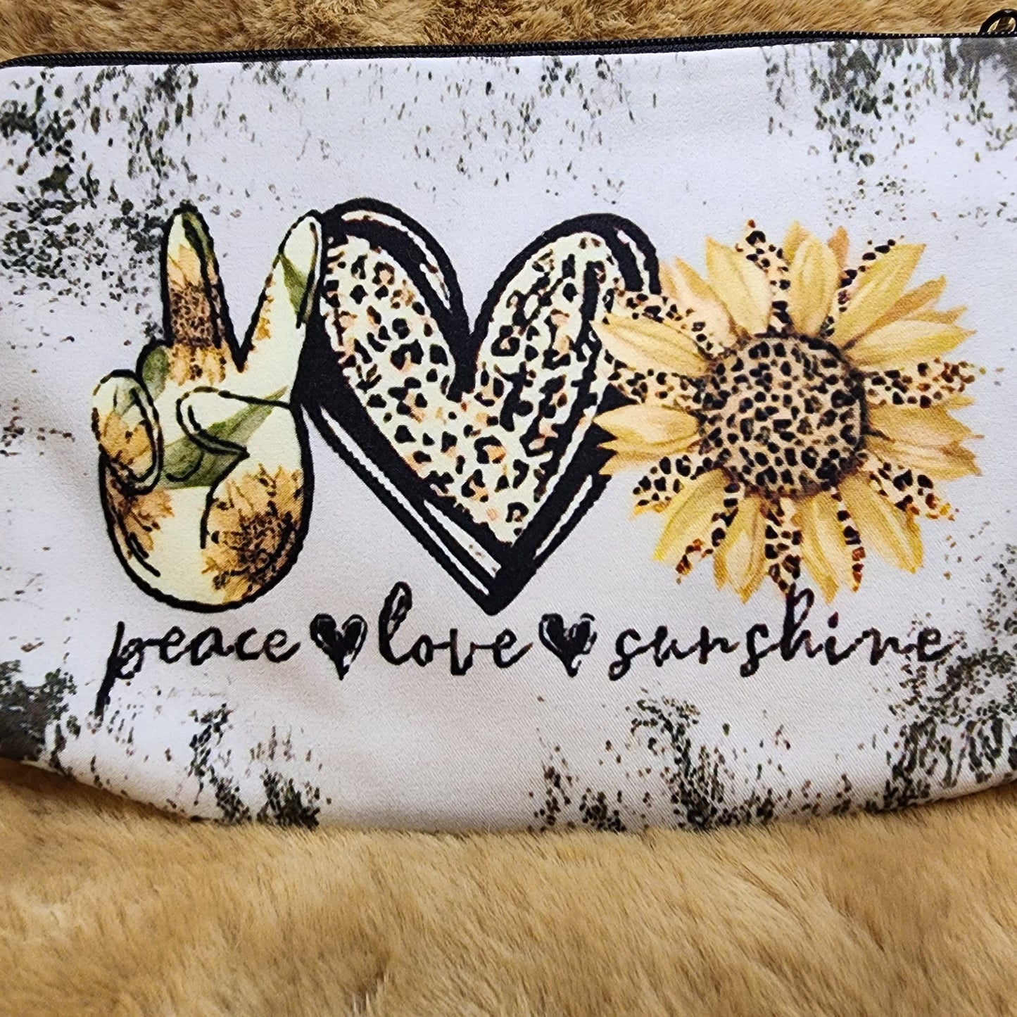 Peace Love Sunshine Nylon Makeup Bag