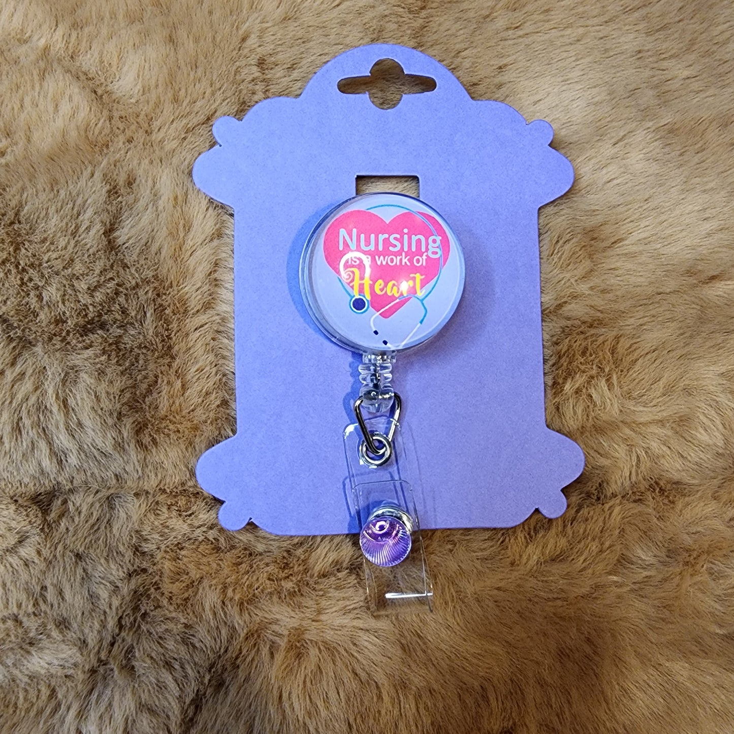 Nursing Is A Work Of Heart Glass Badge Reel
