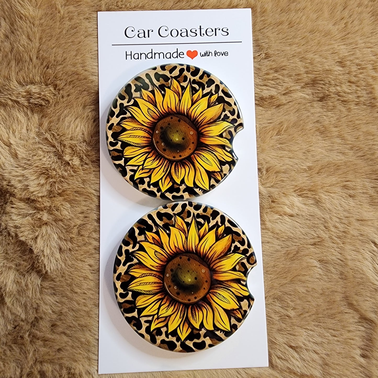 Sunflower 2 pc Ceramic Coaster Set