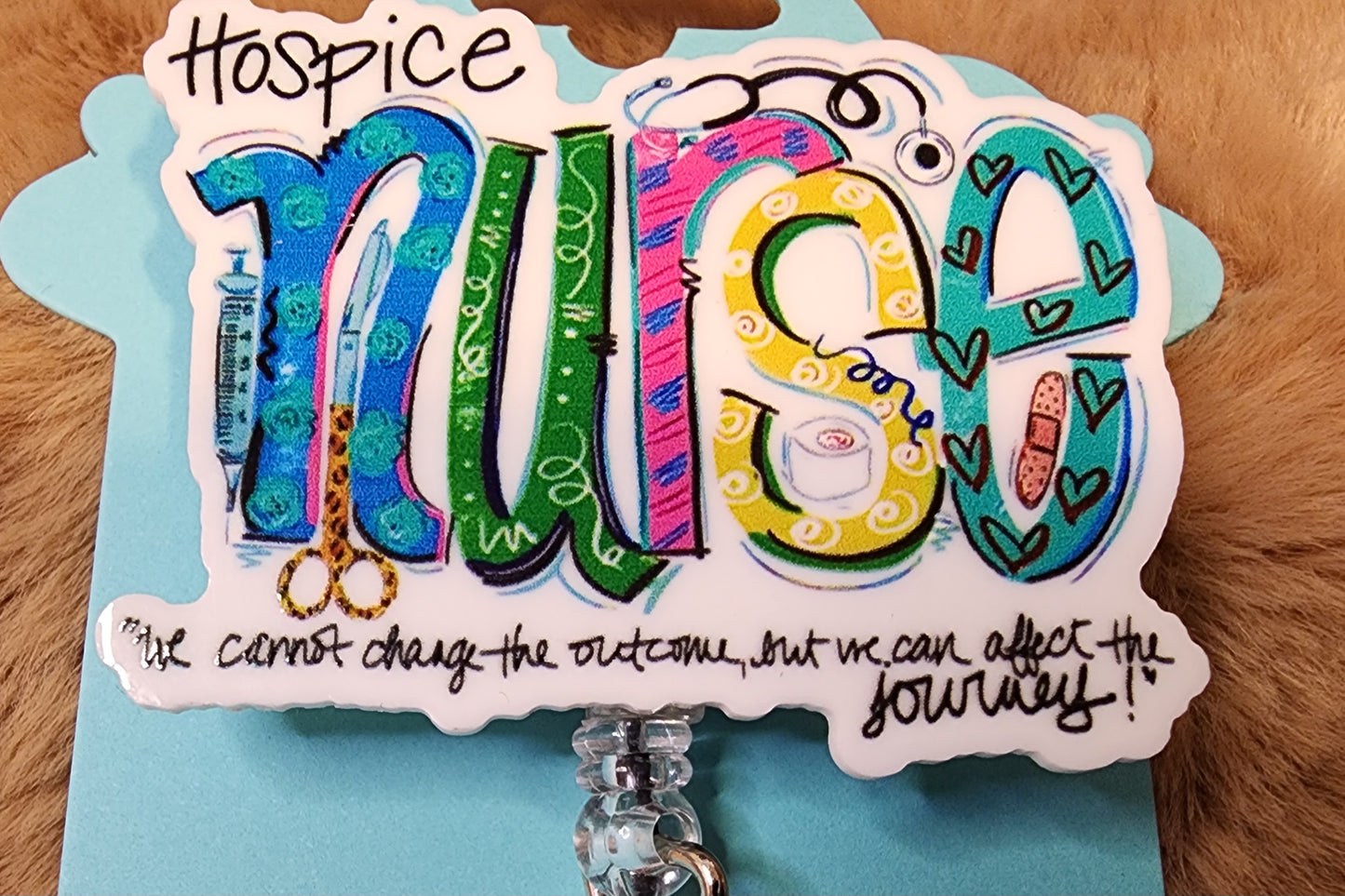 Hospice Nurse Beaded Badge Reel