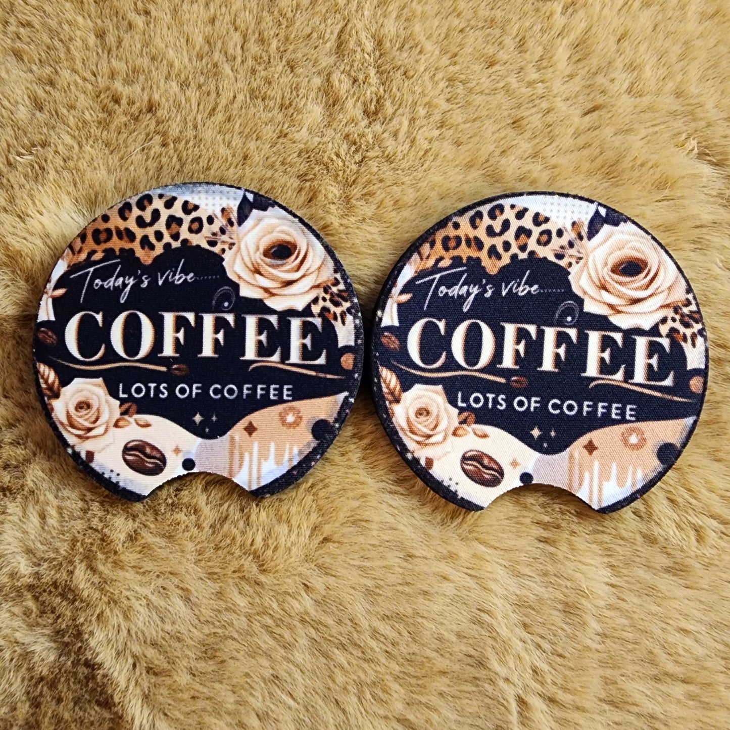 Today's Vibe Is Coffee 2 pc car coaster set