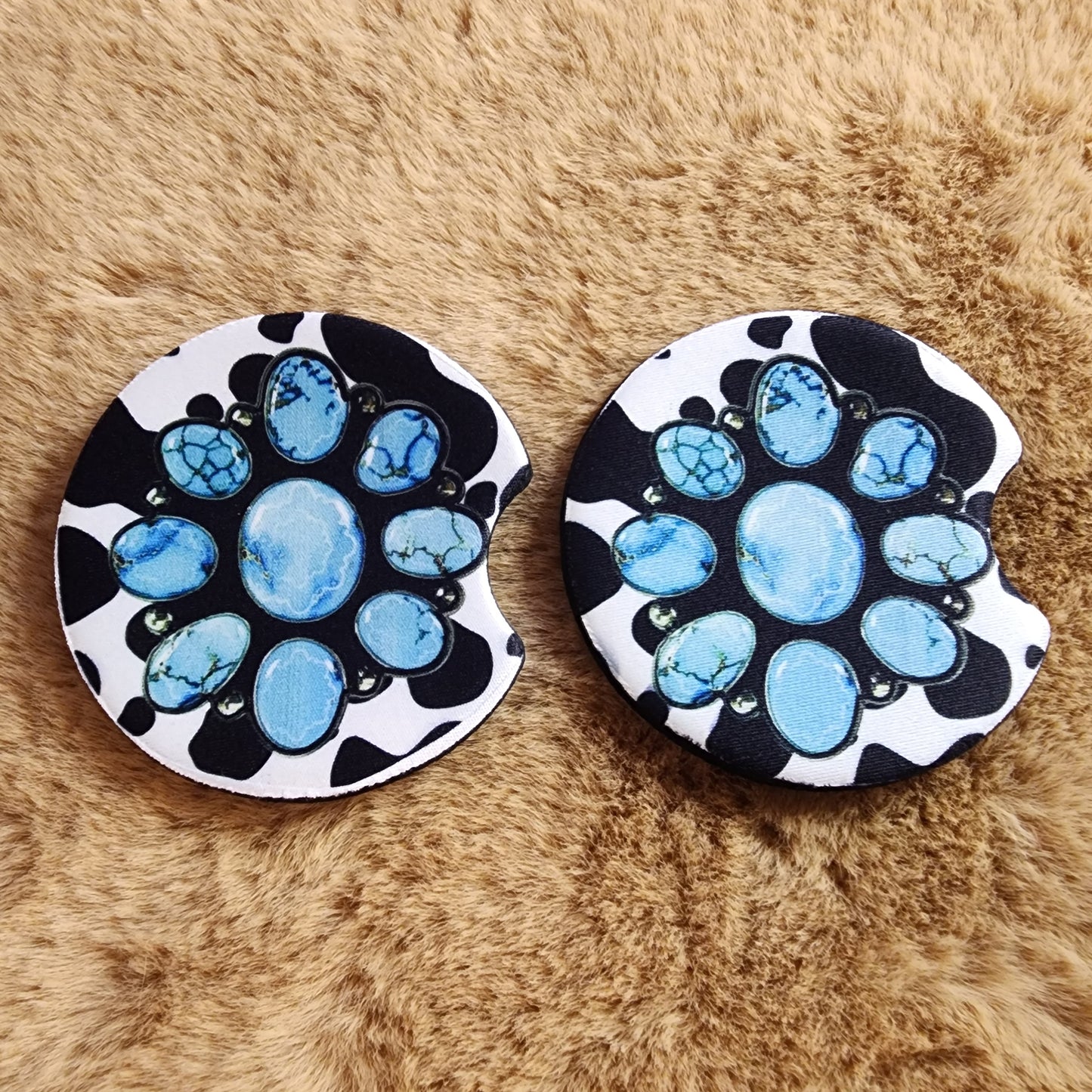 Concho and Cowprint Car Coaster