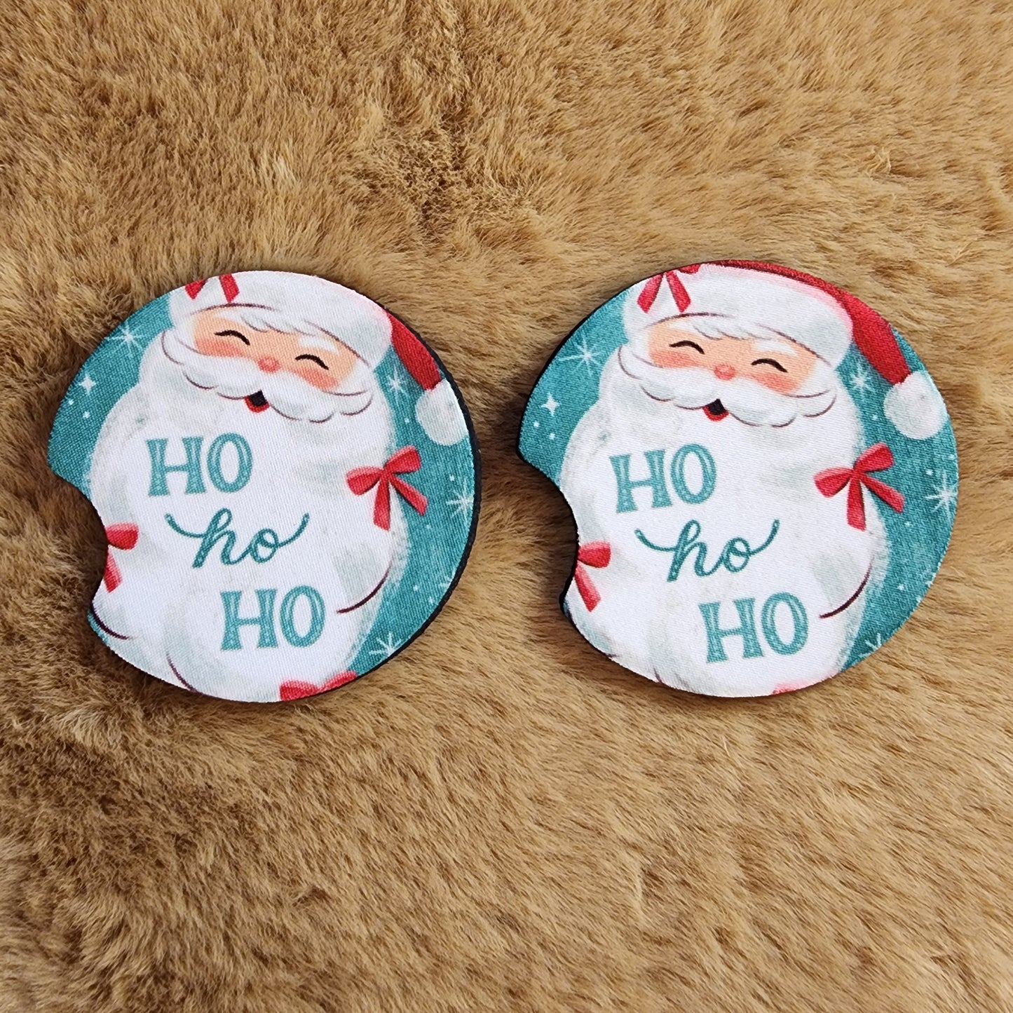 Santa Claus 2 pc car coaster set