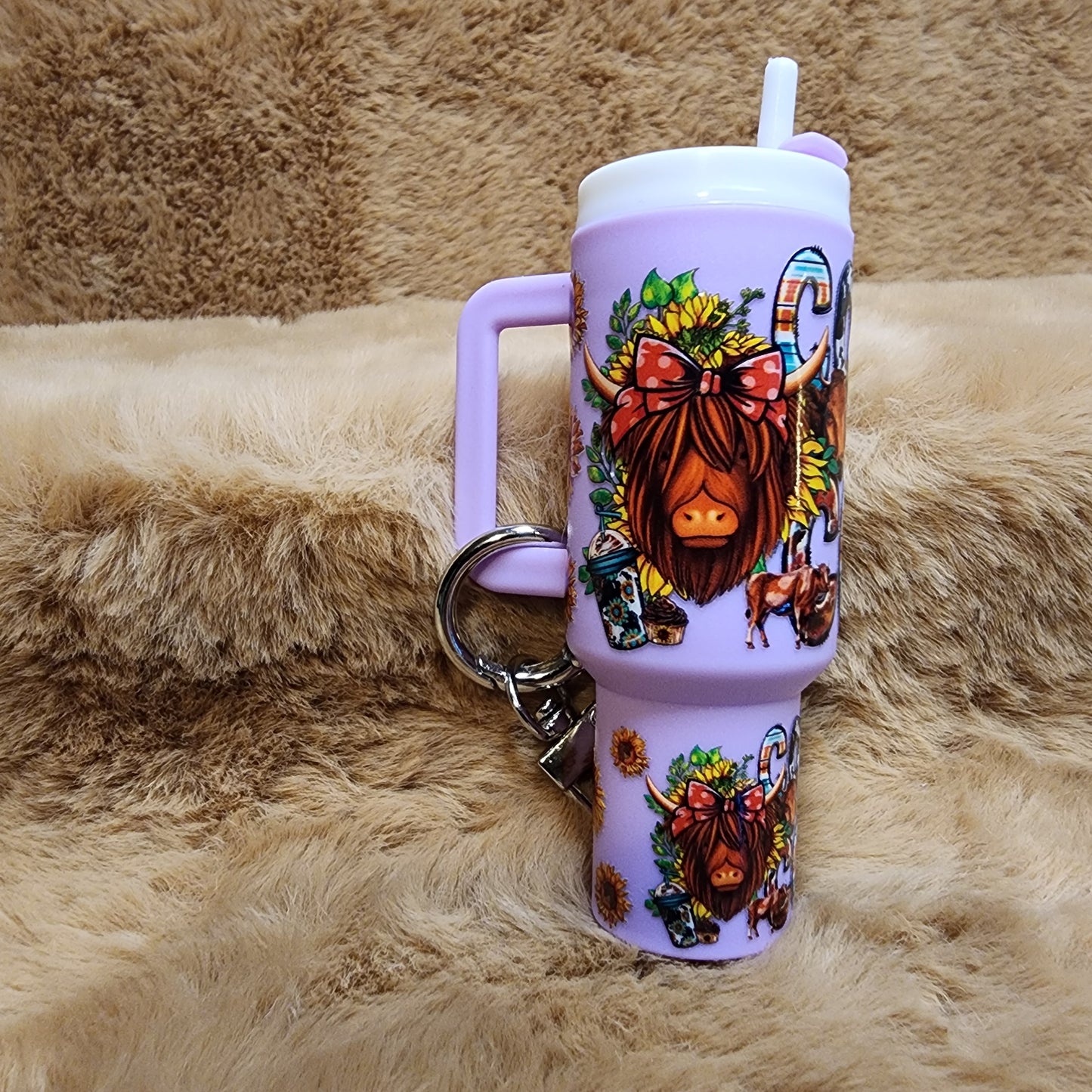Coffee Then Cows Mini Tumbler Keychain