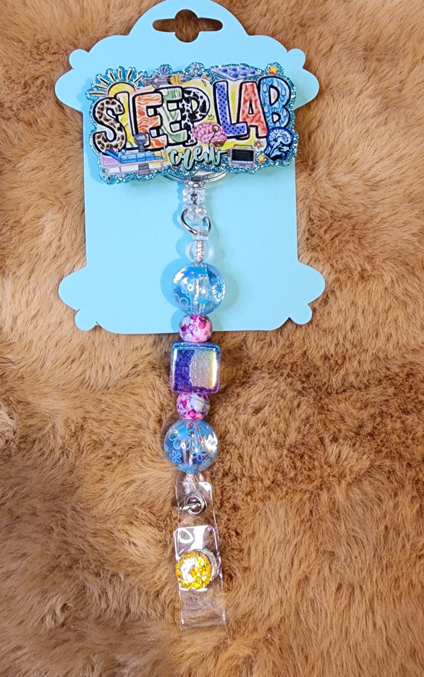 Sleep Lab Crew Beaded Badge Reel