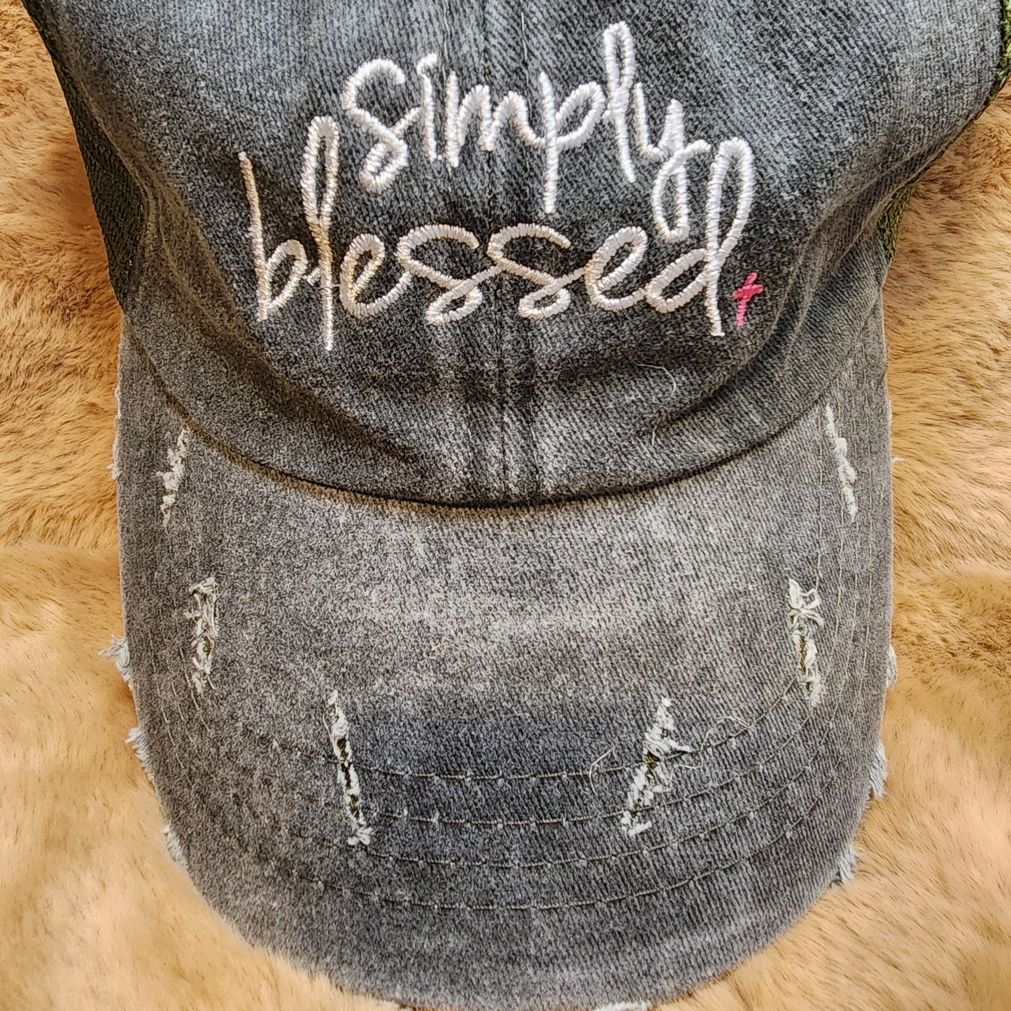 Simply Blessed Ponytail Baseball Cap