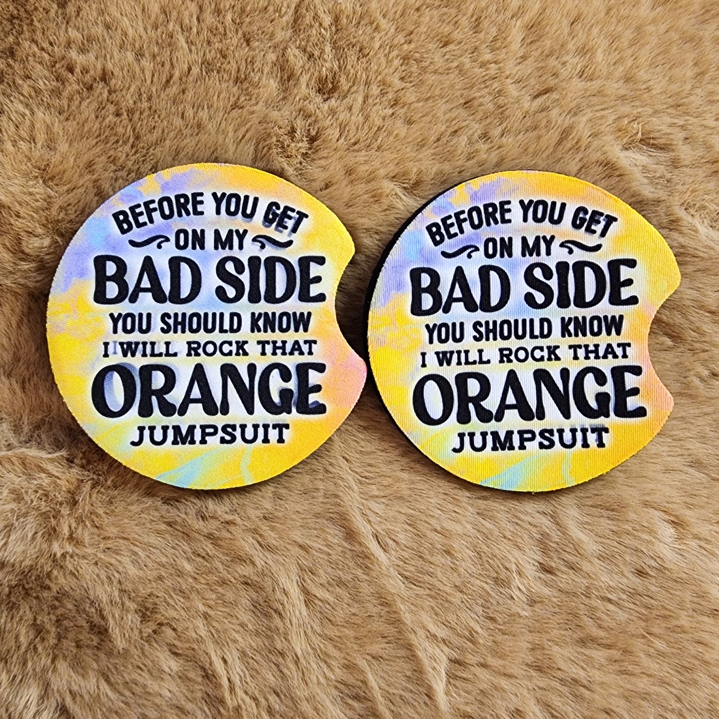 Bad Side 2 pc car coaster set