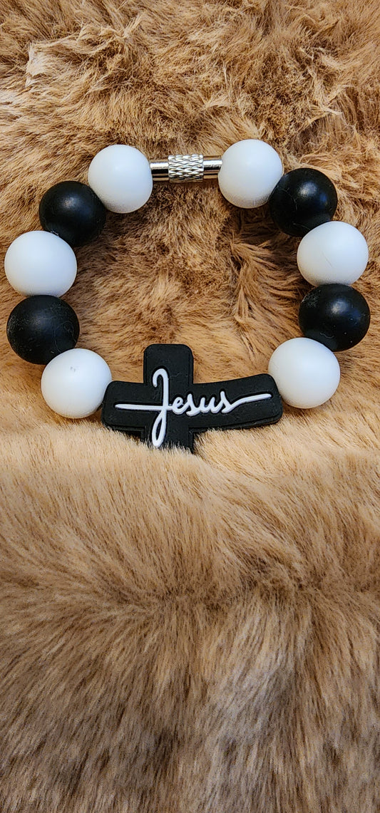 Jesus & Cross Tumbler Charm