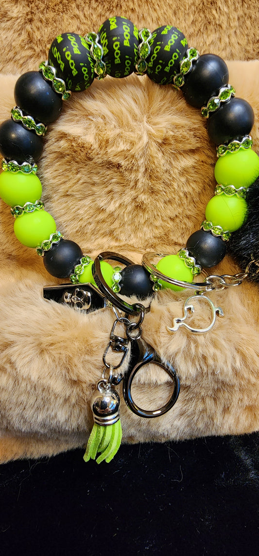 Halloween Theme Wristlet Keychain with charms