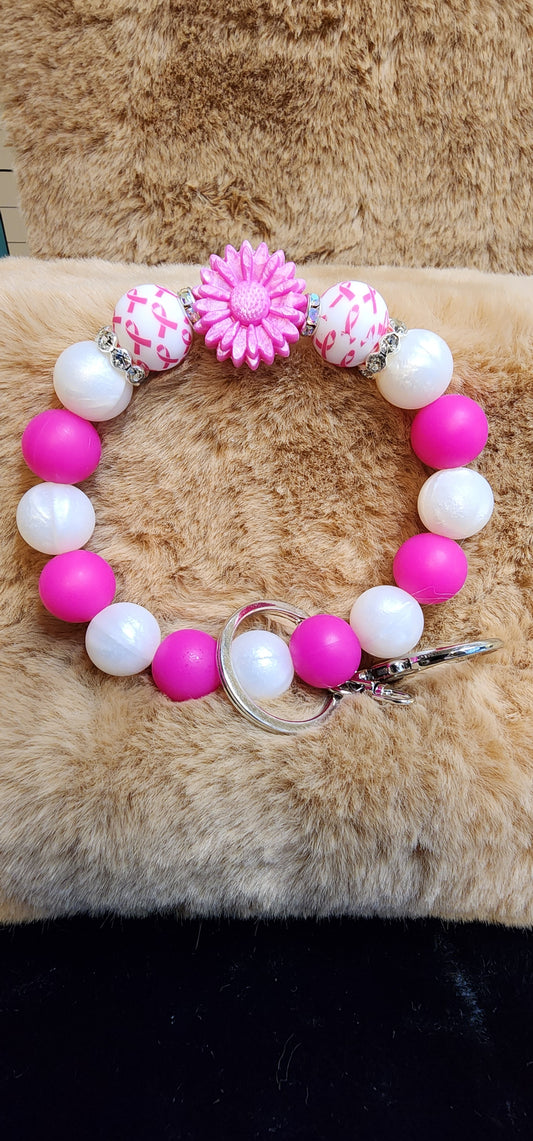 Breast Cancer Awareness Wristlet Keychain