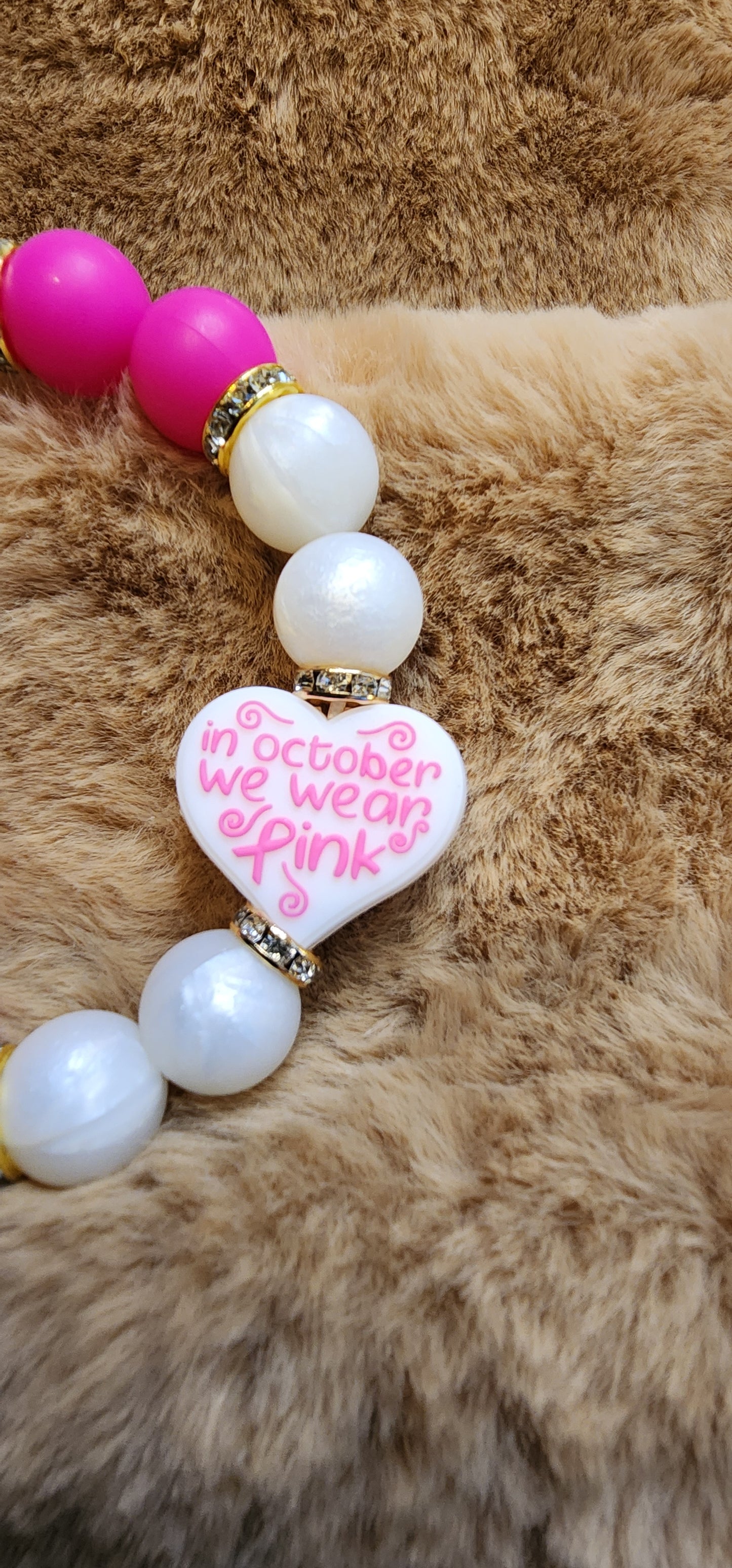 Breast Cancer Awareness Wristlet Keychain