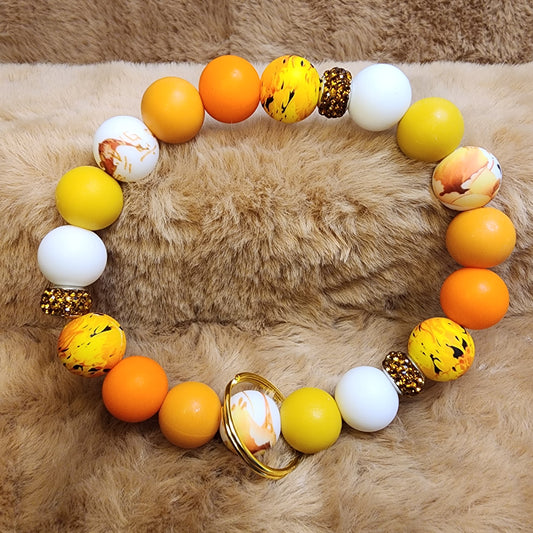 Sun Theme Wristlet Keychain