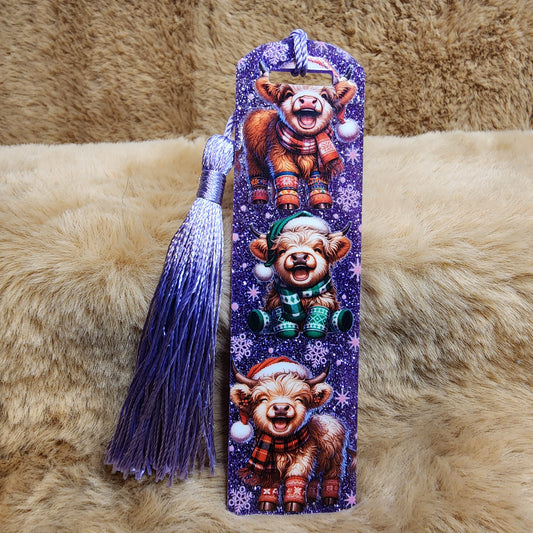 Winter Cow Acrylic Bookmark