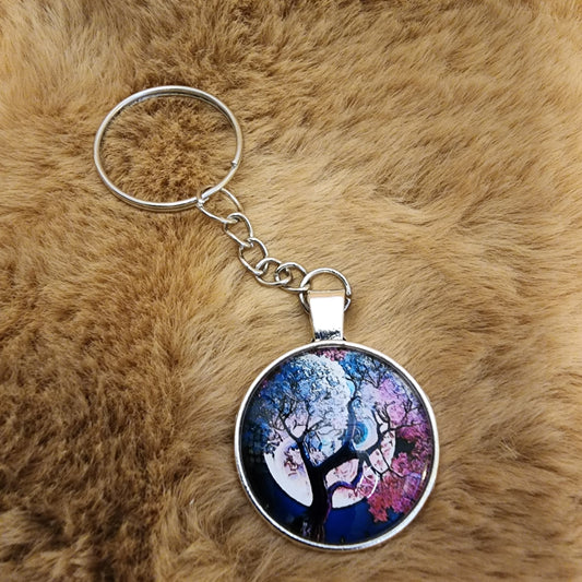 Glass Tree of Life Keychain
