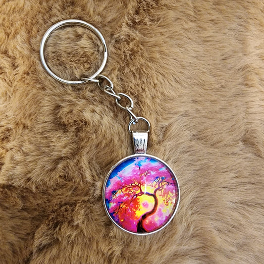 Glass Tree of Life Keychain