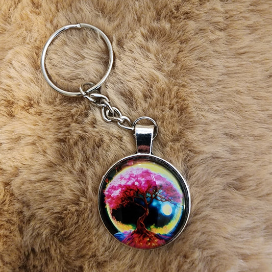 Glass Tree of Life Keychain