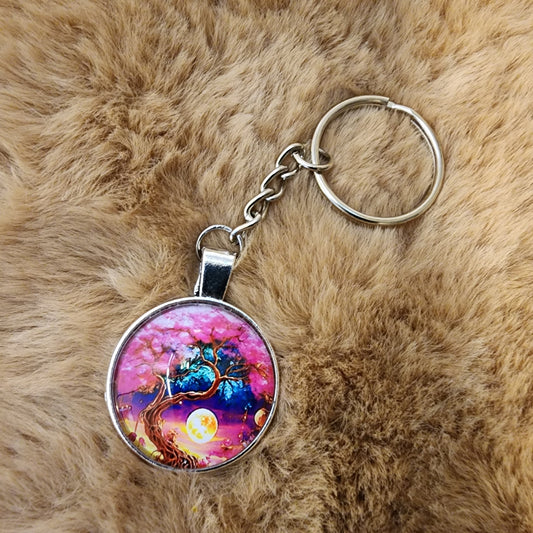 Glass Tree of Life Keychain