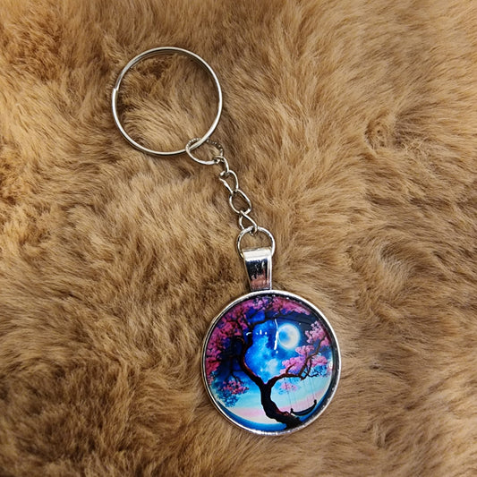 Glass Tree of Life Keychain