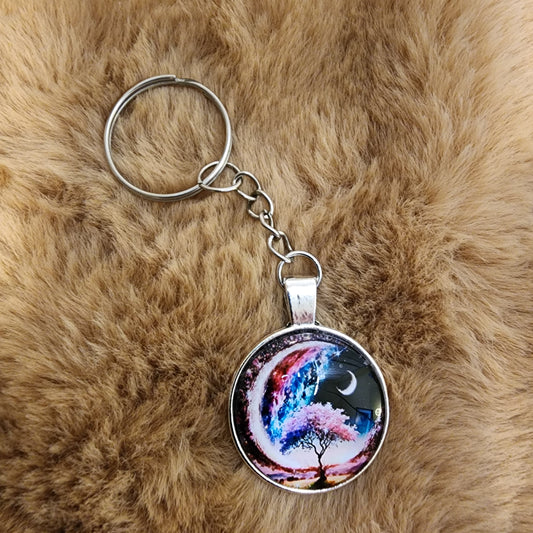 Glass Tree of Life Keychain