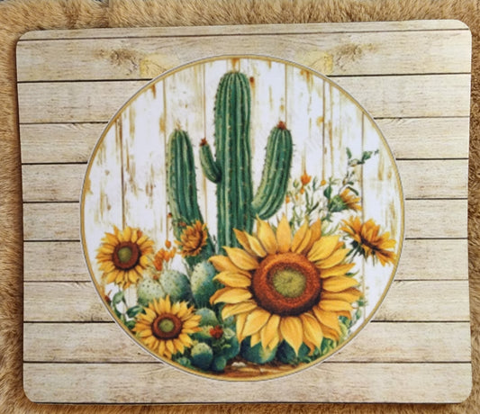 Cactus and Sunflower Mousepad