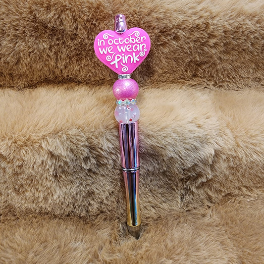 Breast Cancer Awareness Beaded Pen