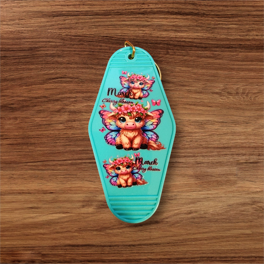 Cow Theme Hotel Keychain