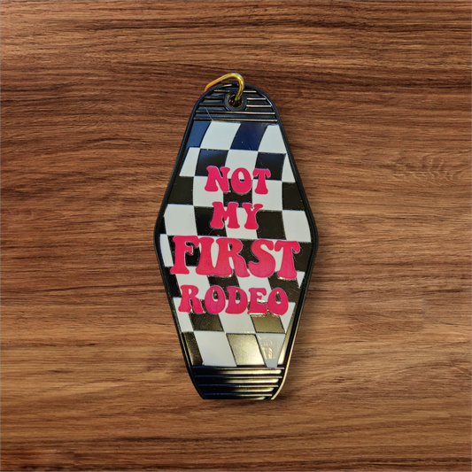 Checker Print Hotel Keychain