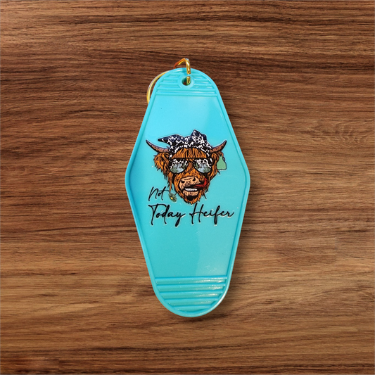 Highland Cow Hotel Keychain