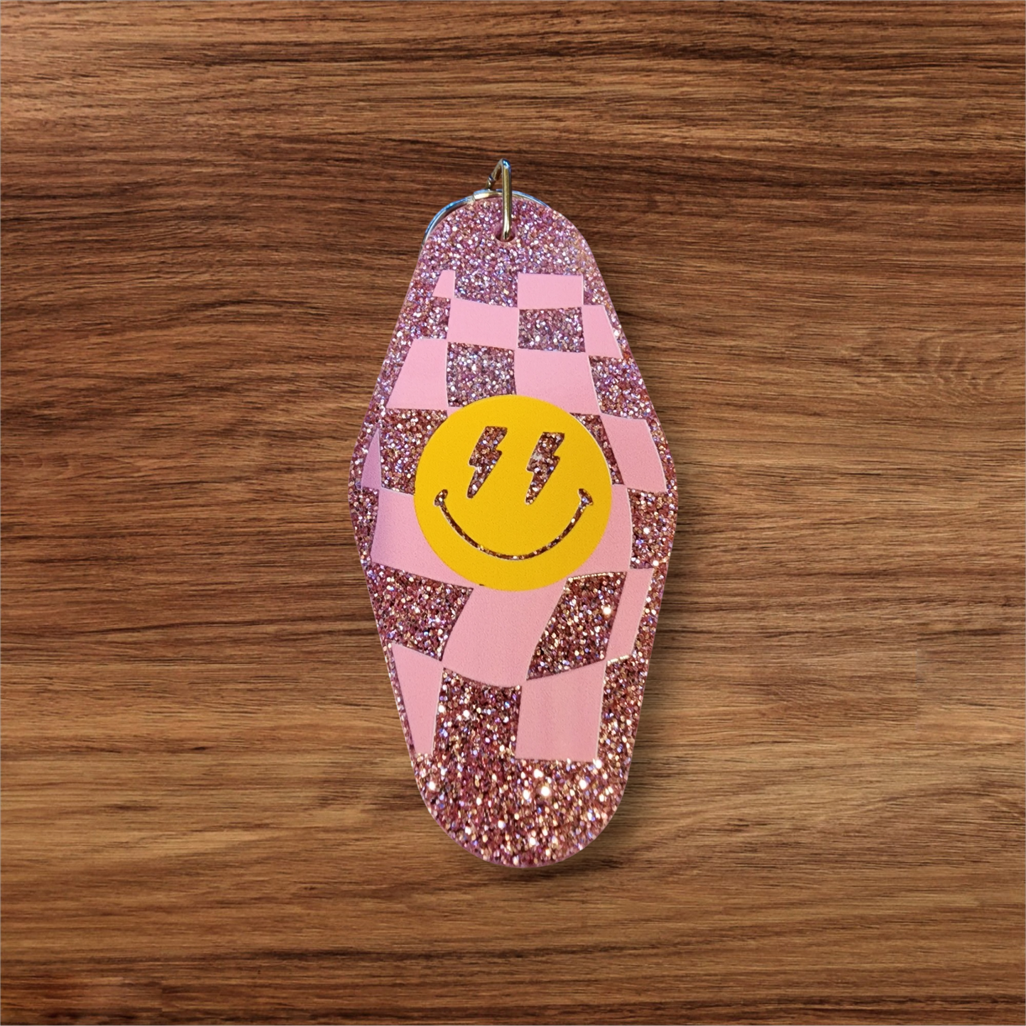 Checker Print Hotel Keychain