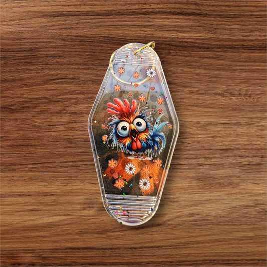Crazy Chicken Hotel Keychain