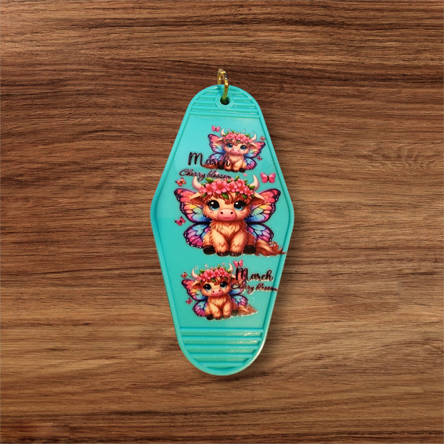 Cow Theme Hotel Keychain