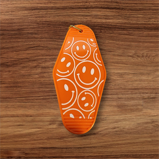 Happy Face Hotel Keychain