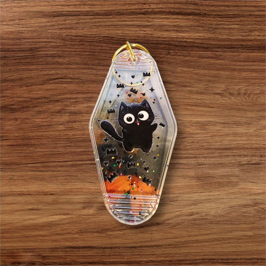 Black Cat Hotel Keychain