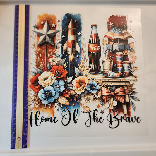 Home of the Brave Patriotic DTF