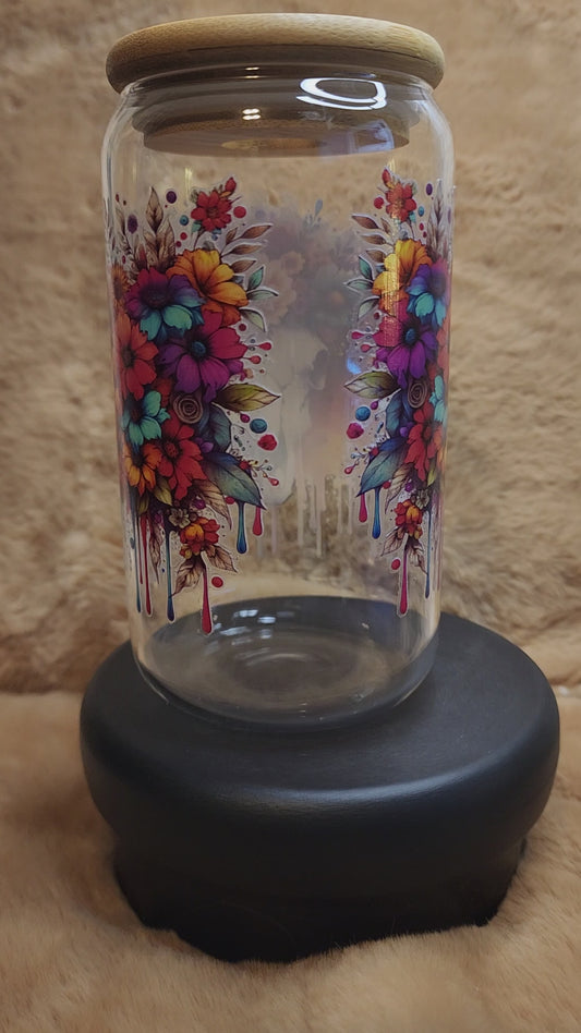 Western Cow Skull 16 oz. Glass Tumbler