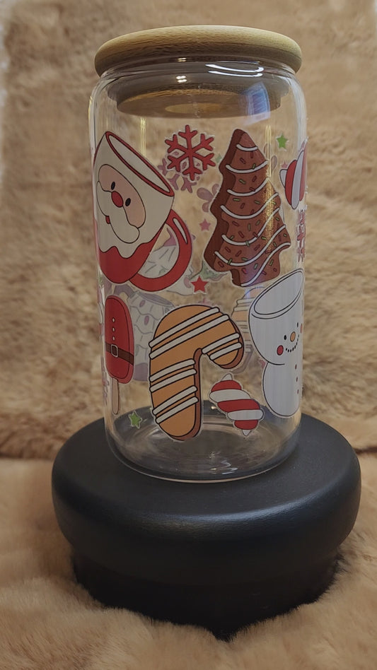 Christmas Theme 16 oz. Glass Tumbler