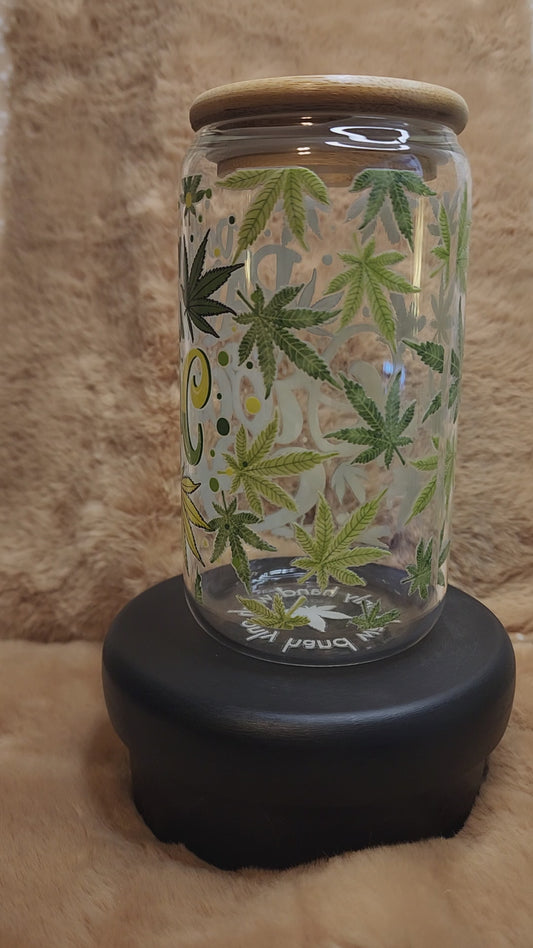 Cannabis 16 oz. Glass Tumbler