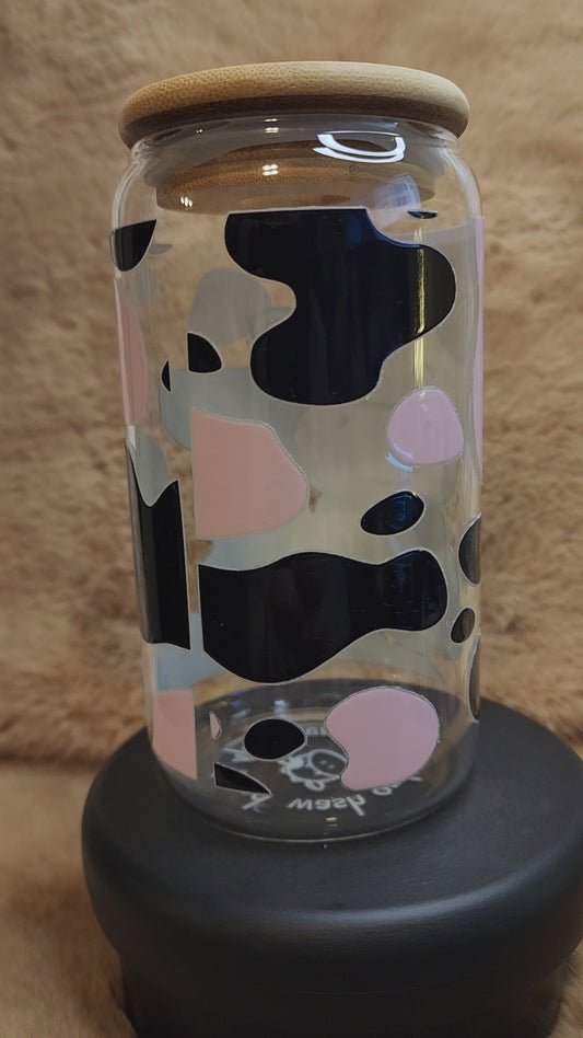 Cow 16 oz. Glass Tumbler
