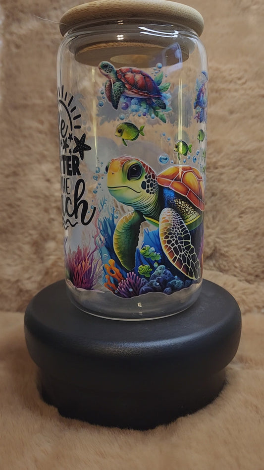 Turtle 16 oz. Glass Tumbler