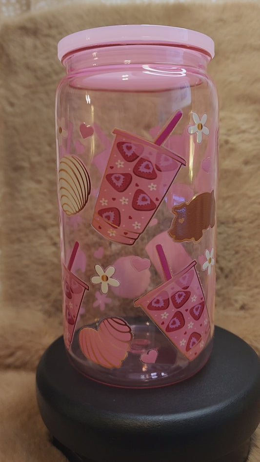 Concha 16 oz. Pink Plastic Tumbler