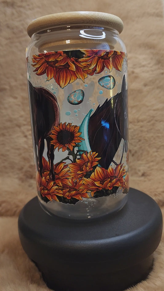 Horses 16 oz. Glass Tumbler