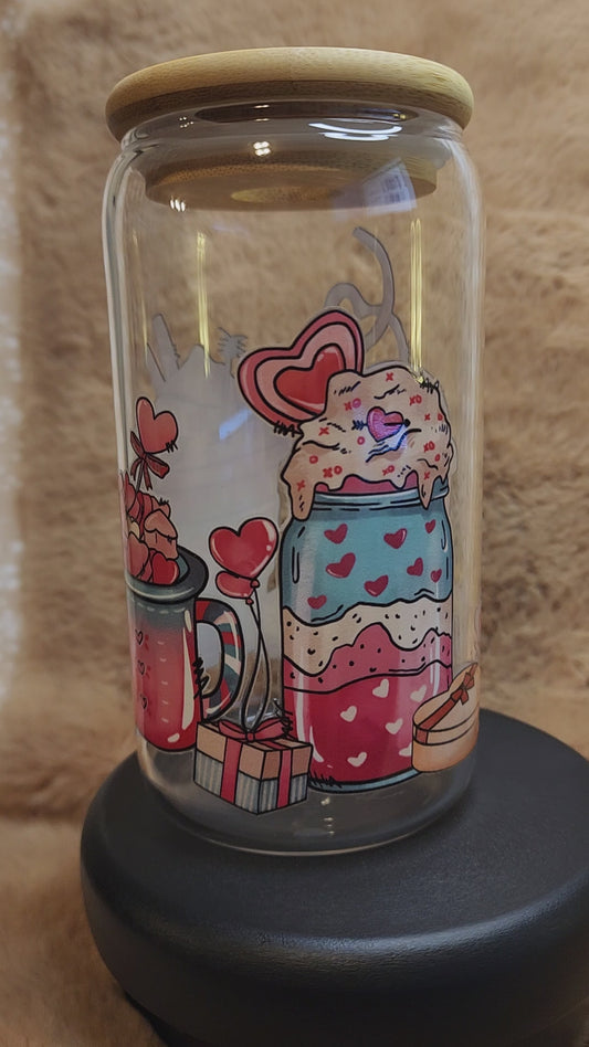 Valentine Drinks 16 oz. Glass Tumbler