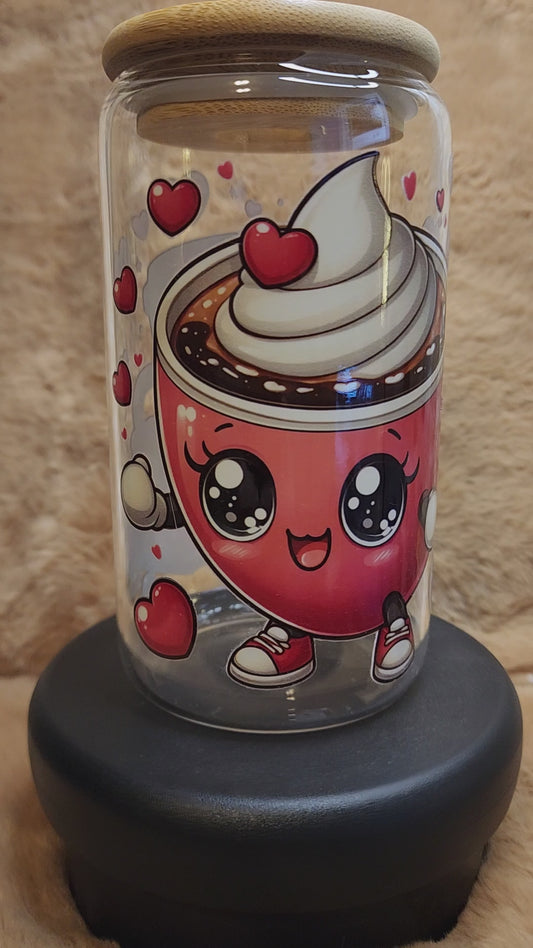 Coffee Theme 16 oz. Glass Tumbler