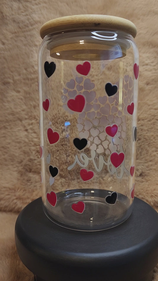 Mouse Hearts 16 oz. Glass Tumbler
